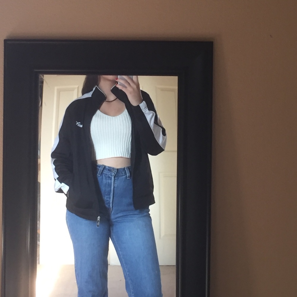 Super cool high collared puma zip up